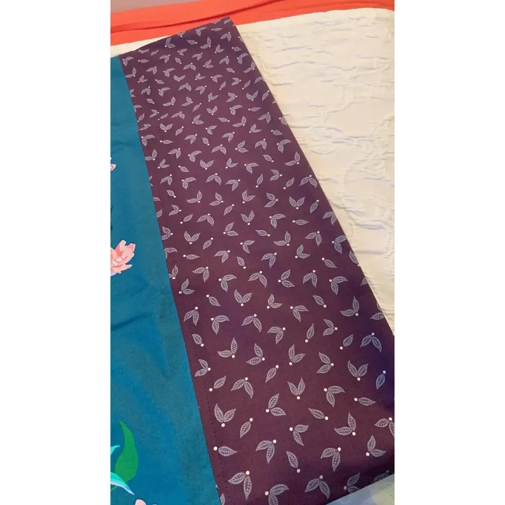 Handmade Floral Pillowcases, Anna Maria Horner Teal Peach Print